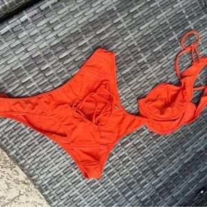 Women's Orange One-Piece Swimsuit